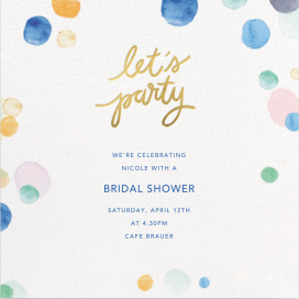 Watercolor Confetti - Bridal Shower Invitation by Sugar Paper
