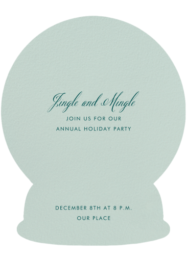 Christmas Tree Snow Globe Invitation - Back