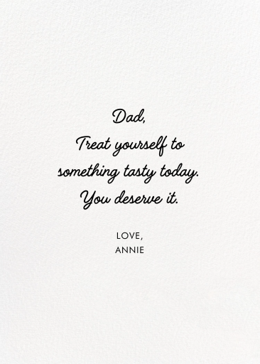 Condiment King (Krista Perry) - Greeting Card by Red Cap Cards - Back