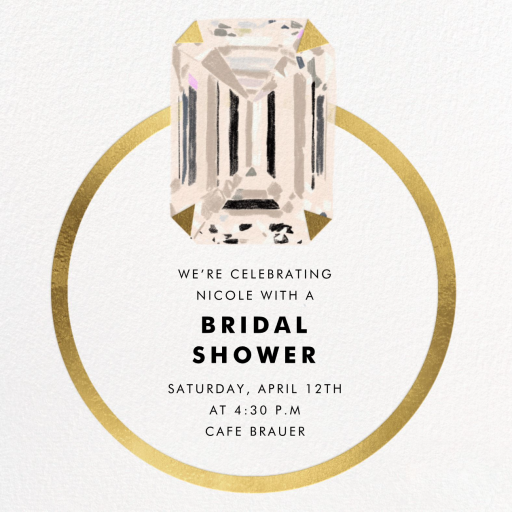 Emerald Cut - Bridal Shower Invitation by Carolyn Suzuki Studio
