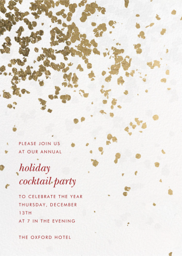 Gold Foil Confetti - Corporate Holiday Party Invitation by Kelly Wearstler