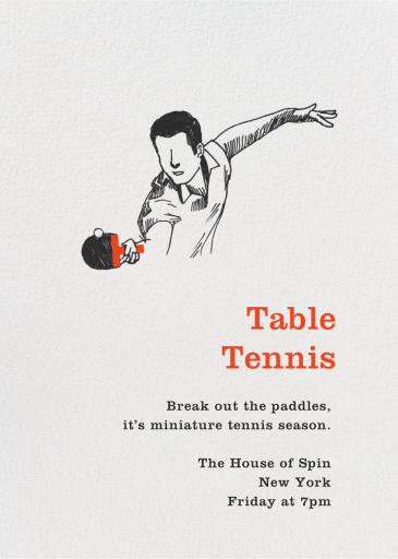 Table Tennis - Sports Invitation by Paperless Post