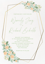 Floral Heptagon Border - Wedding Invitation by Paperless Post