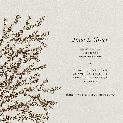 Forsythia Branch - Wedding Invitation by Paperless Post