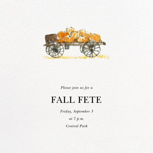 Pumpkin Cart - Fall Party Invitation by Felix Doolittle