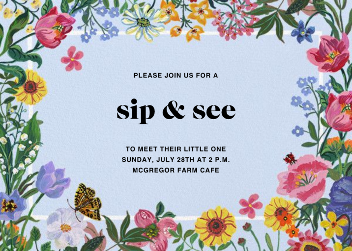 Precieuse - Sip and See Invitation by Nathalie Lété - Back