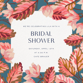 Terracotta & Pink Leaves Invitation