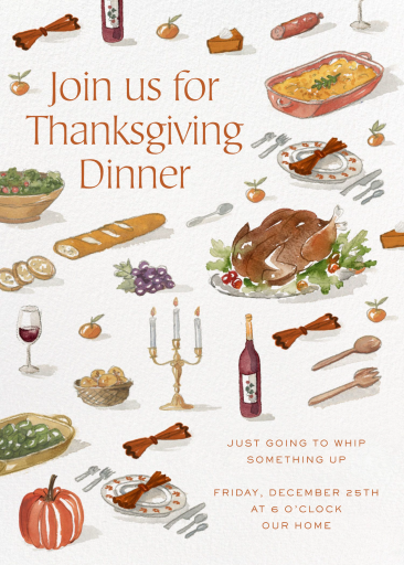 Seasonal Spread Thanksgiving - Thanksgiving Invitation by Martha Stewart