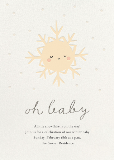 Happy Snowflake - Baby Shower Invitation by Little Cube
