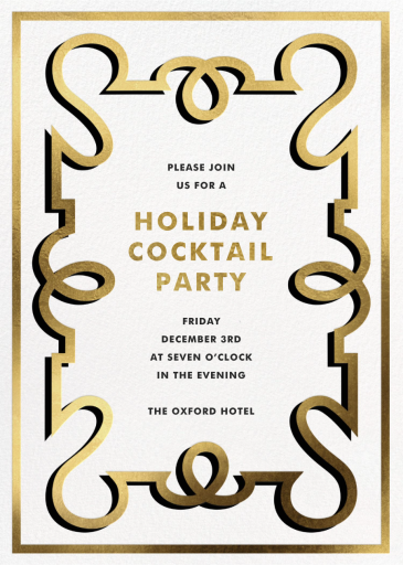 Gilded Scroll - Corporate Holiday Party Invitation by Jonathan Adler