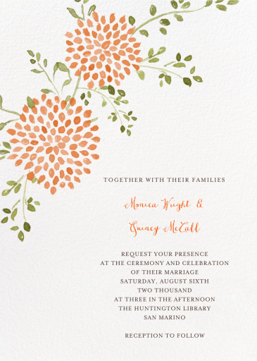 Watercolor Dahlias - Party Invitation by Paperless Post