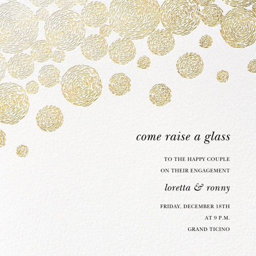 Radiant Swirls (Square) - Engagement Party Invitation by Oscar de la Renta