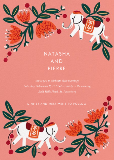 Royal Elephant - Wedding Invitation by Rifle Paper Co.