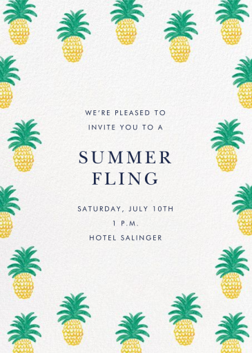 Pineapple Party - Invitation by Linda and Harriett