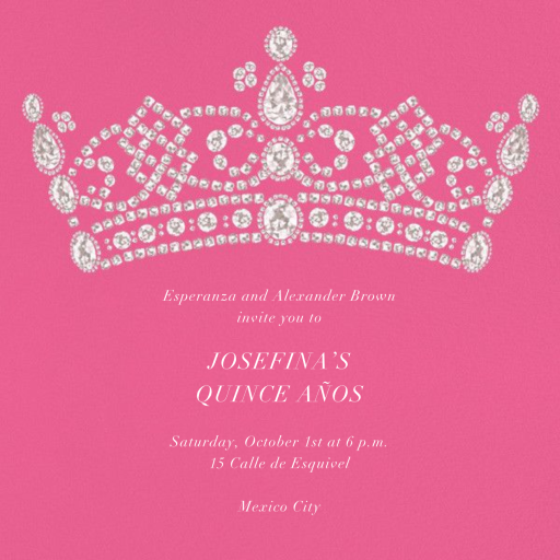 Tiara - Quinceañera Invitation by Paperless Post