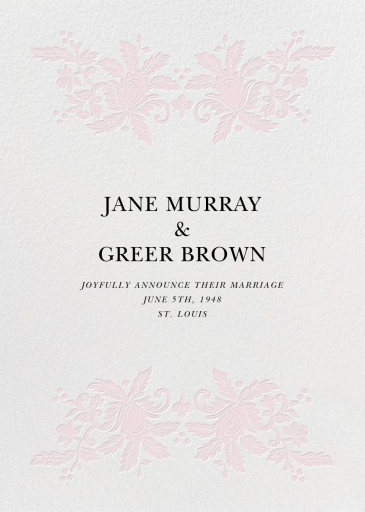 Leaf Lace I Save The Date - Wedding Announcement by Oscar de la Renta