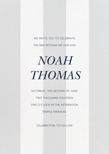 Bengal Stripe - Bar & Bat Mitzvah Invitation by Sugar Paper