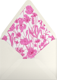 Pink Floral Border Illustration Invitation Envelope