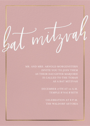 Sprawling Script - Bar & Bat Mitzvah Invitation by Sugar Paper
