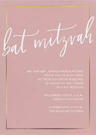 Sprawling Script - Bar & Bat Mitzvah Invitation by Sugar Paper