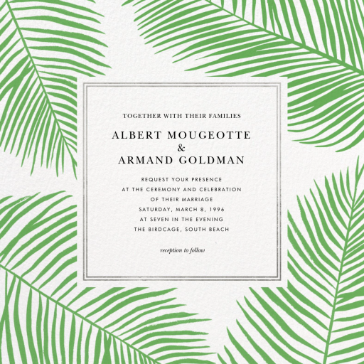 Palmier III (Invitation) - Wedding Invitation by Paperless Post