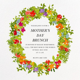 Spring Wreath - Mother's Day Invitation by Felix Doolittle
