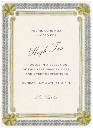 Draped Petals - Tea Party Invitation by Fin Fellowes