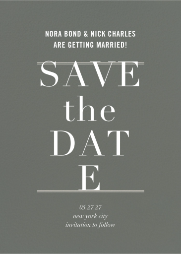 Typographic II - Save the Date by kate spade new york