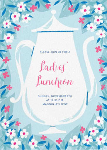Kettle Petals - Tea Party Invitation by Paperless Post