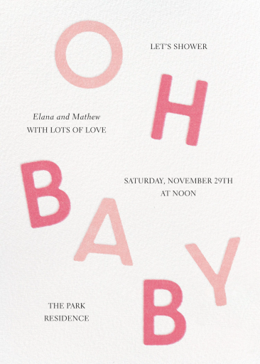 Falling Letters - Oh Baby - Baby Shower Invitation by Paperless Post