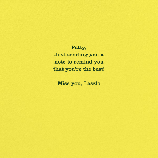 You're Pearfect - Greeting Card by Jonathan Adler - Back