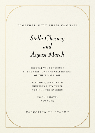 Simple Gold Frame Invitation