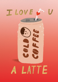 Latte Love - Greeting Card by Carolyn Suzuki Studio