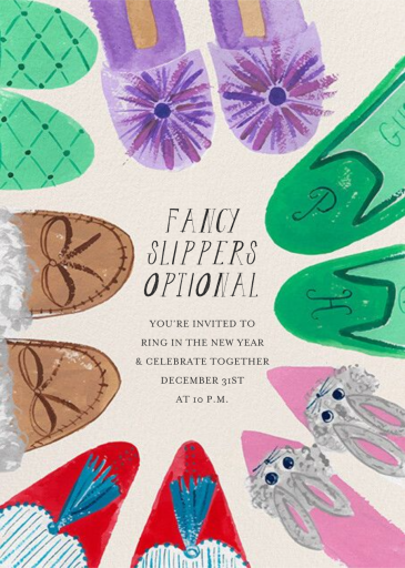 House Slippers - New Year's Eve Invitation by Mr. Boddington's Studio