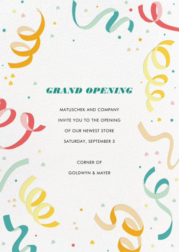 Confetti and Streamers - Launch Party Invitation by Paperless Post