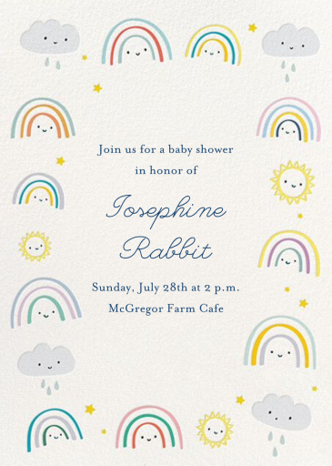 Rainbow Collective - Baby Shower Invitation by Little Cube