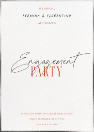 Invitación de compromiso con tipografía minimalista