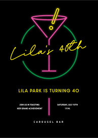 Neon Martini by Paperless Post