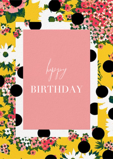 Floral Dots (Greeting) - Birthday Card by Carolina Herrera