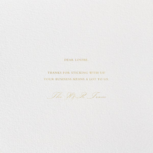 Gold Blossom Thank You by Bernard Maisner - Back