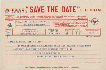 Save the Date Stop - Elopement Party Invitation by Annie Atkins