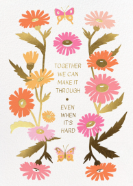 Gerbera Daisy Border - Thinking of You Card by Hartland Cards