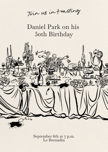 Drawn Banquet Line Art Invitation