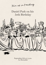 Drawn Banquet Line Art Invitation
