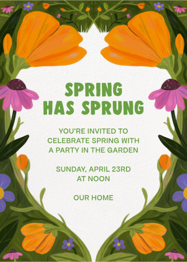 Spring Floral Garden Invitation