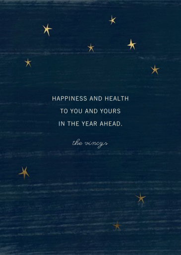 Starry Village (Blanca Gómez) - New Year's Card by Red Cap Cards - Back