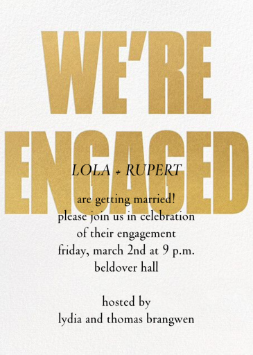 Huge News - Engagement Party Invitation by Paperless Post