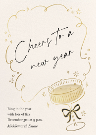 Gold Champagne Coupe Invitation