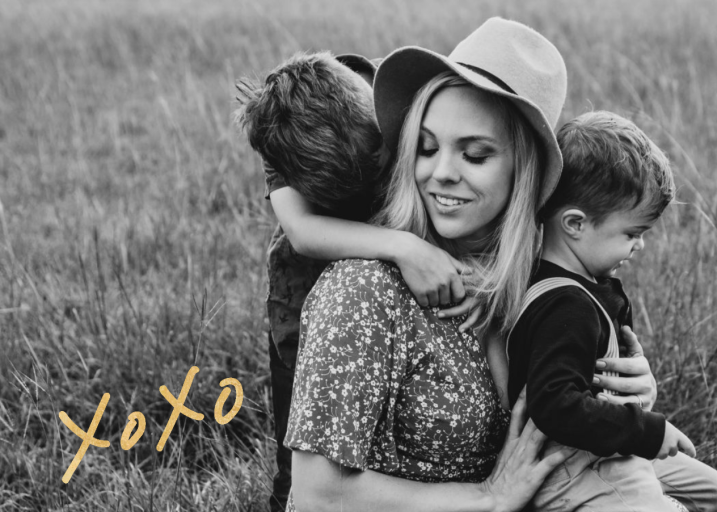 With Hugs and Kisses (Double-Sided) - Mother's Day Card by Linda and Harriett