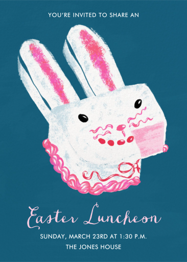 Easter Bunny Cake Invitation